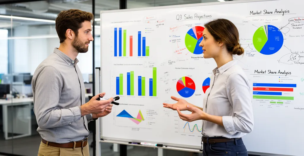 Deux collègues en discussion sur l'analyse des promesses de paiement clients